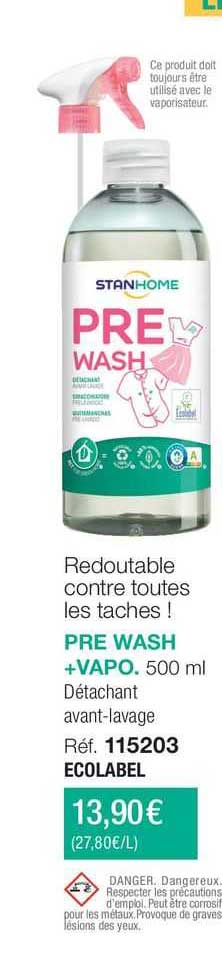 pre wash + vapo détachant avant-lavage