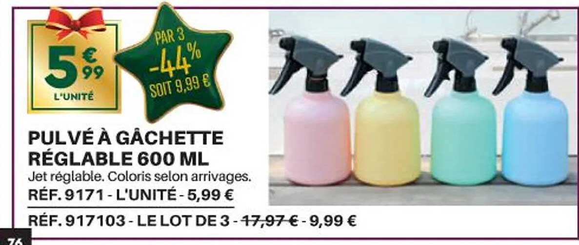 pulvé à gâchette réglable 600 ml