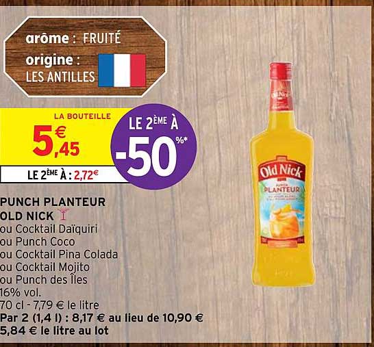 punch planteur old nick le 2ème à -50%
