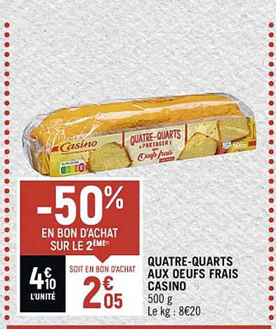 quatre-quarts aux œufs frais casino