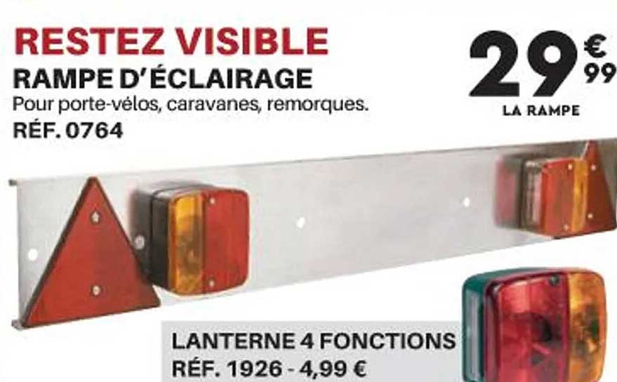 rampe d'éclairage lanterne 4 fonctions
