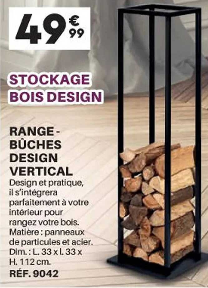range-bûches design vertical