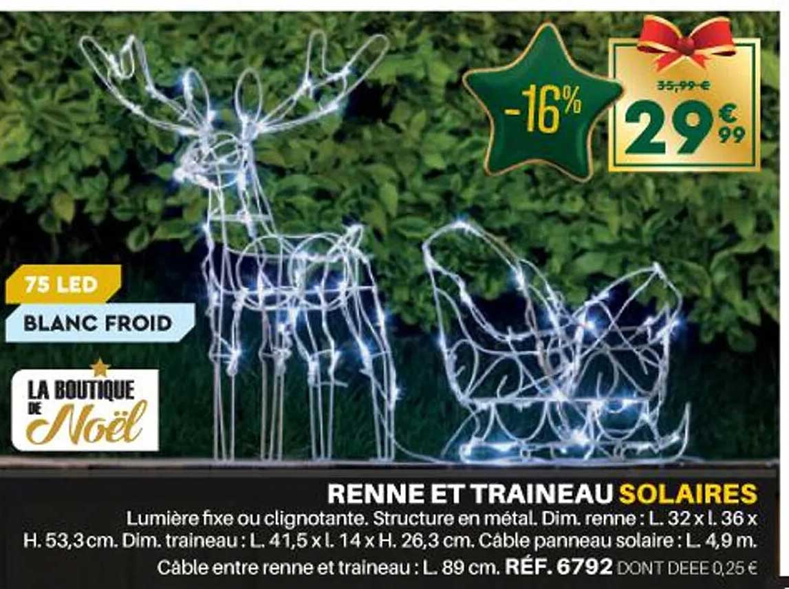 renne et traineau solaires