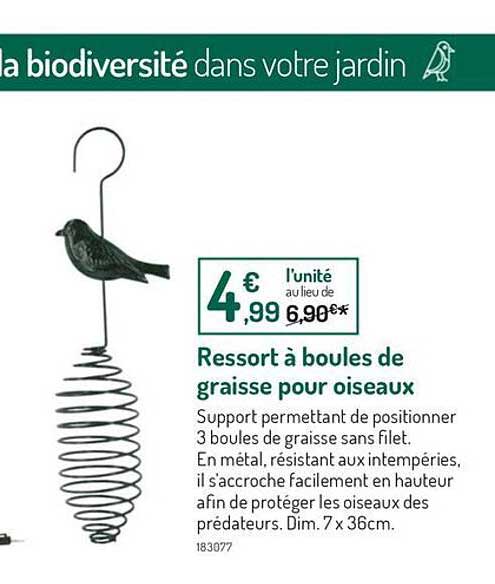 Ressort à Boules De Graisse Pour Oiseaux