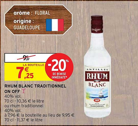 rhum blanc traditionnel on off -20% de remise immédiate