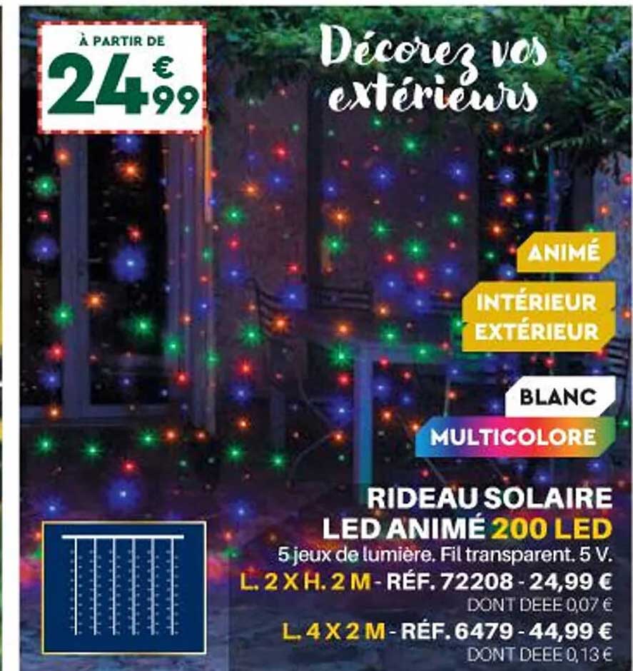 rideau solaire led animé 200 led