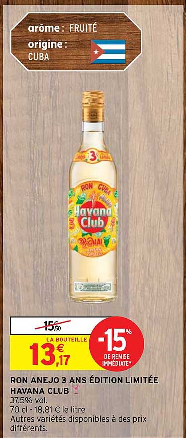 ron anejo 3 ans édition limitée havana club