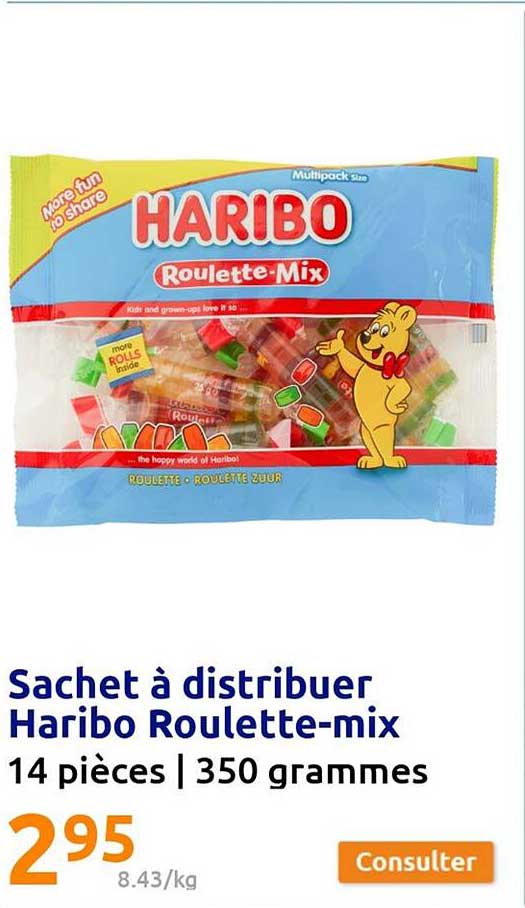 sachet à distribuer haribo roulette-mix
