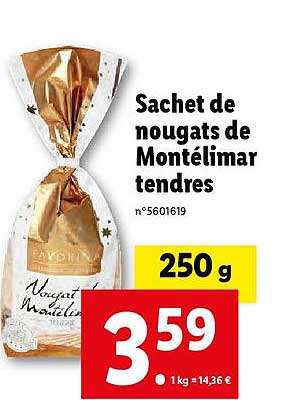 sachet de nougats de montélimar tendres