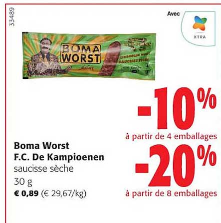 saucisse sèche boma worst f.c. de kampioenen