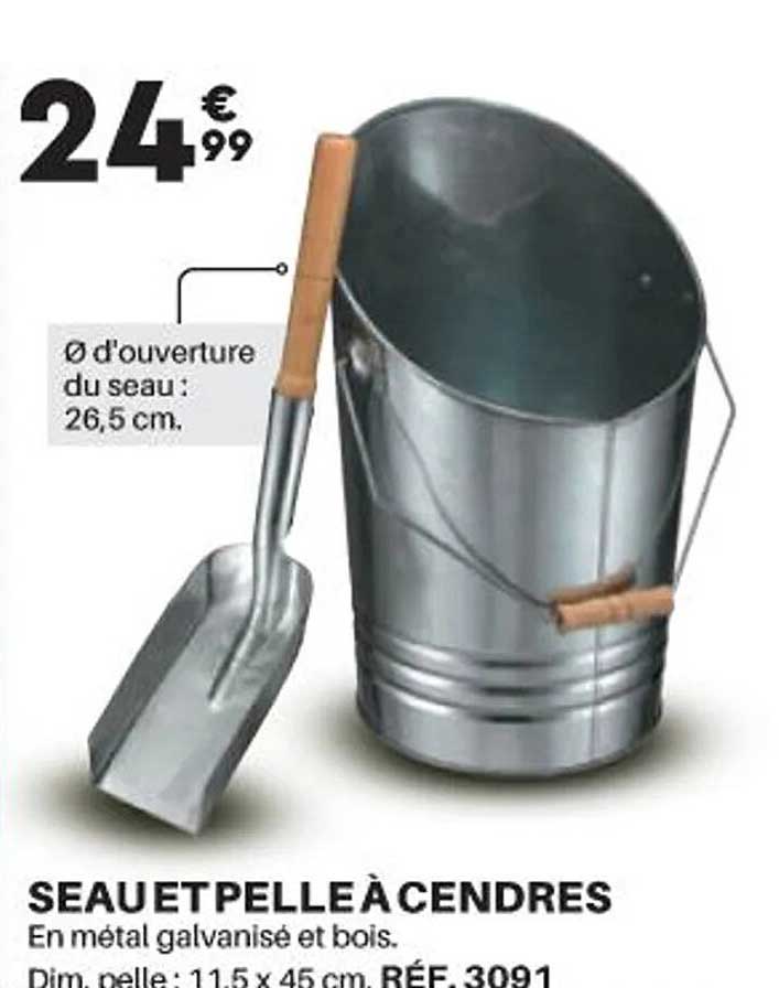 seau et pelle à cendres