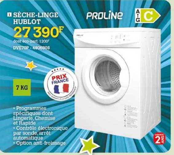 sèche-linge hublot proline