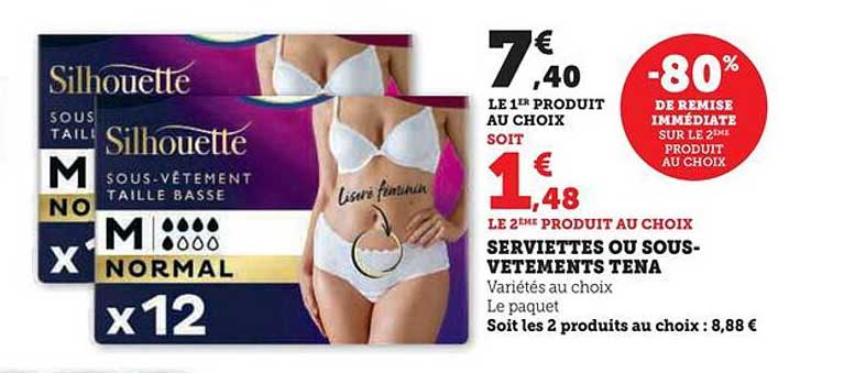 serviettes ou sous-vêtements tena