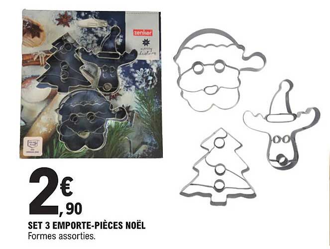 set 3 emporte-pièces noël