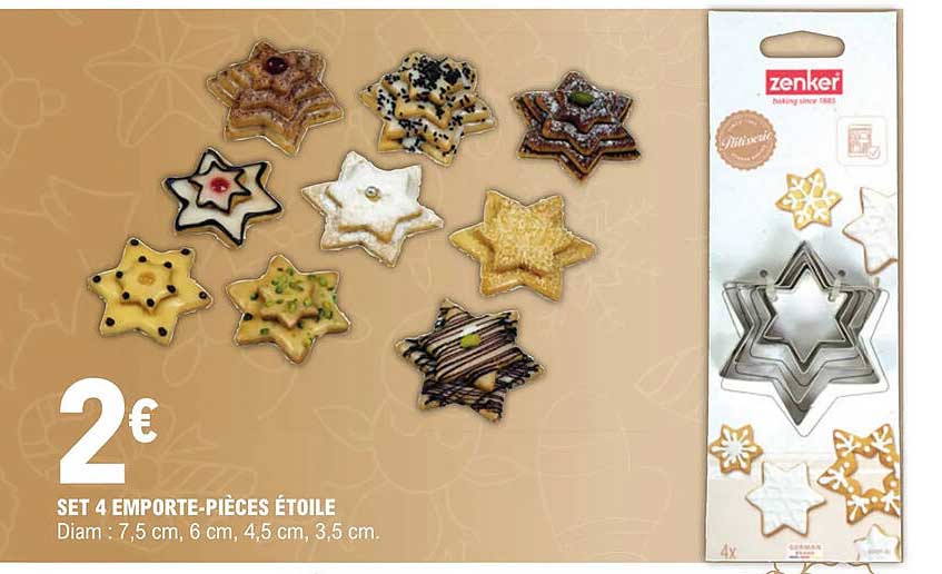 set 4 emporte-pièces étole zenker