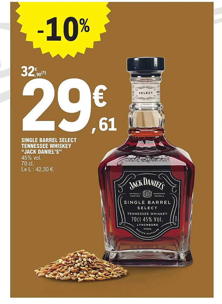 single barrel select tennessee whiskey "jack daniel's"