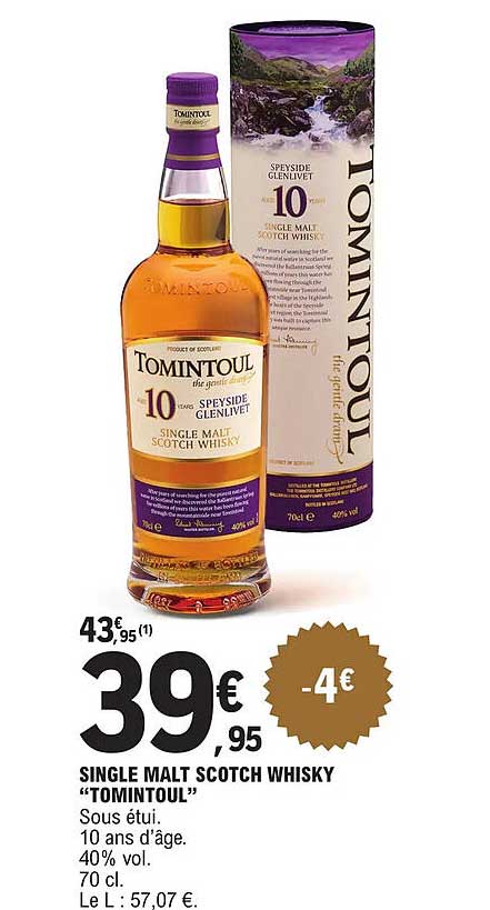single malt scotch whisky "tomintoul"