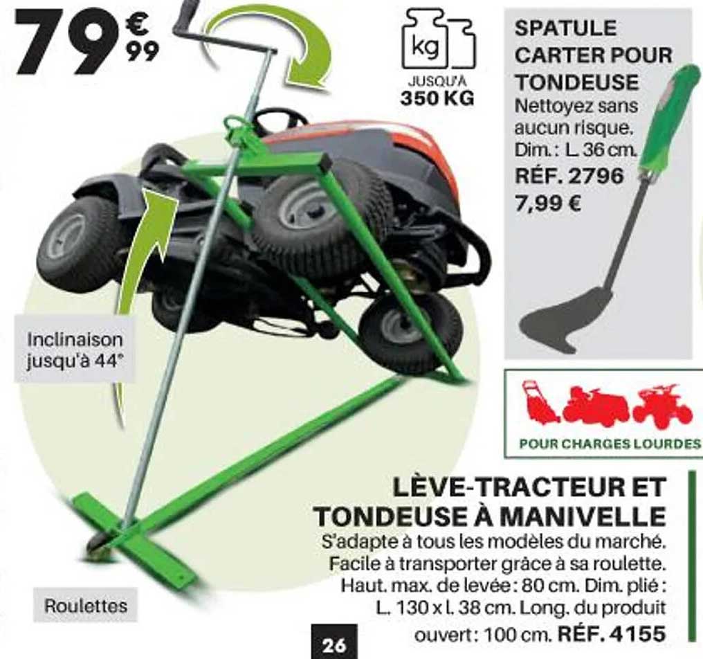 spatule  carter pour tondeuse lève-tracteur et tondeuse à manivelle