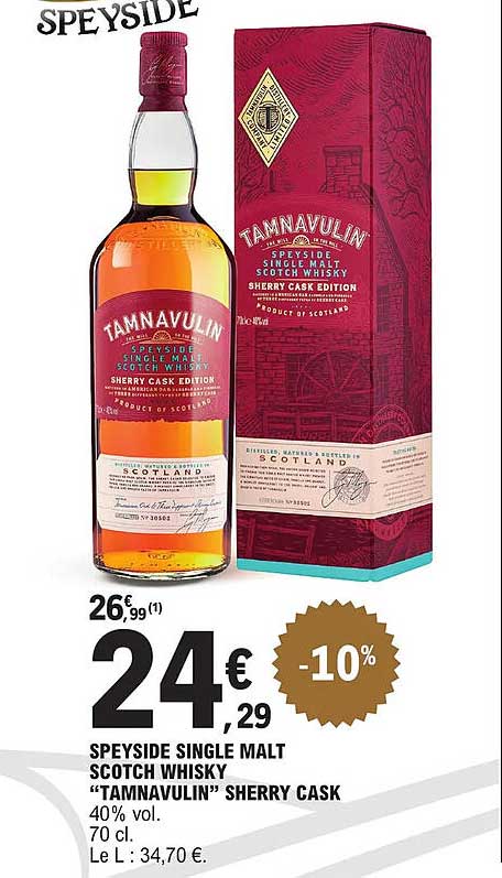 speyside single malt scotch whisky "tamnavulin" sherry cask