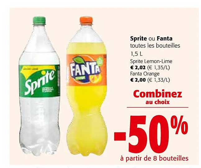 sprite ou fanta toutes les bouteilles