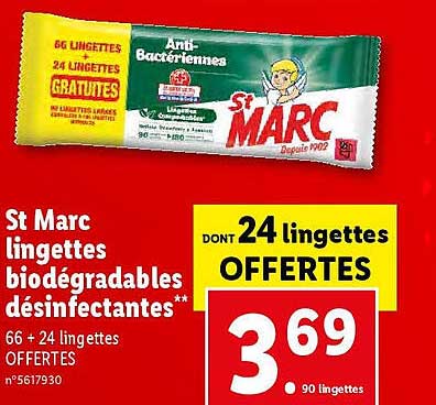 st marc lingettes biodégradables désinfectantes