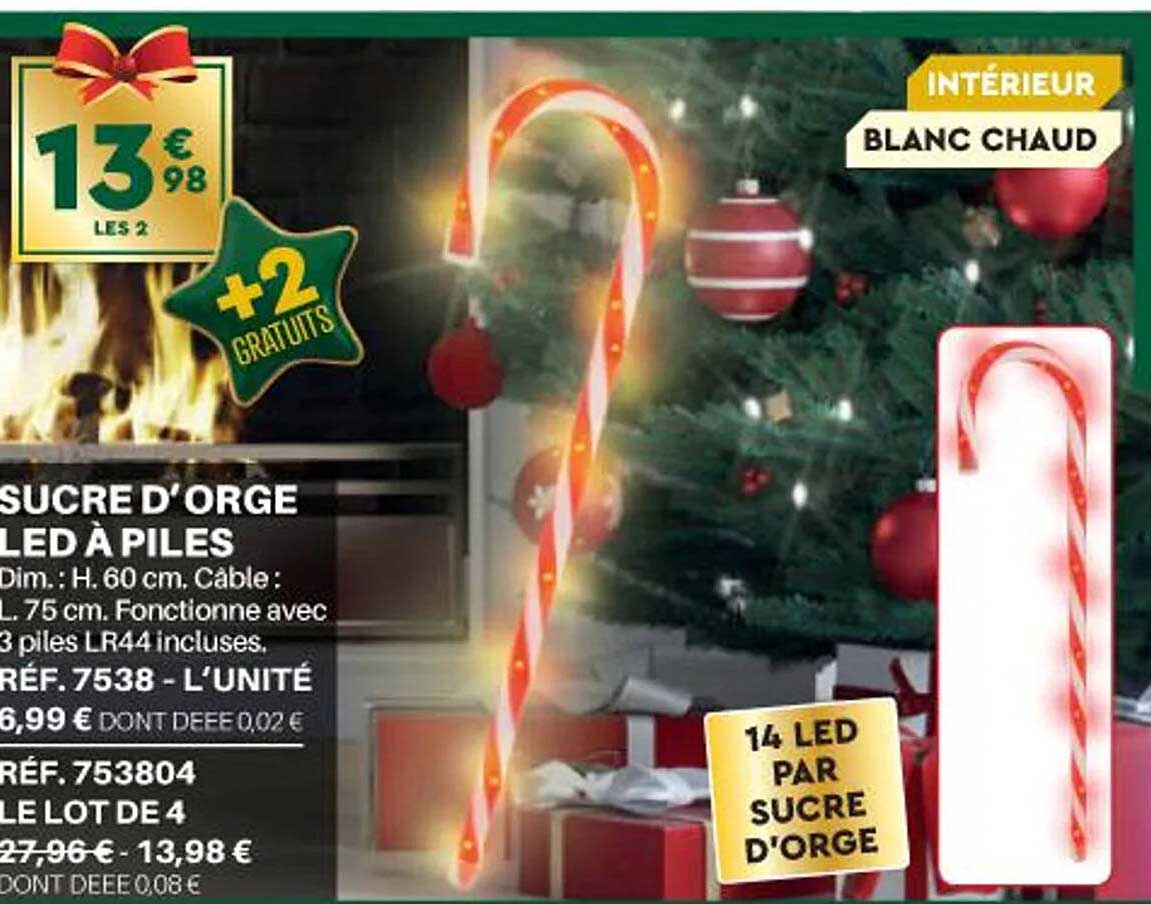 sucre d'orge led à piles