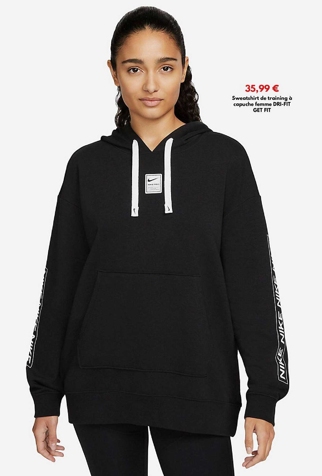 sweatshirt de training à capuche femme dri-fit get fit