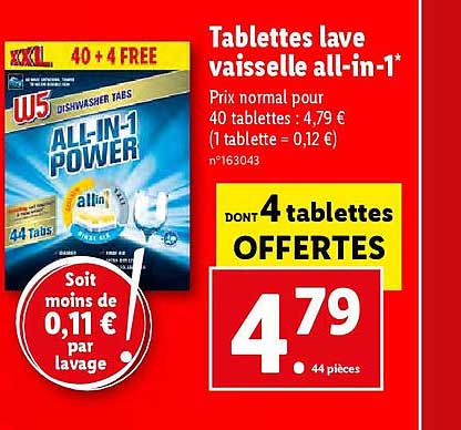 tablettes lave vaisselle all-in-1