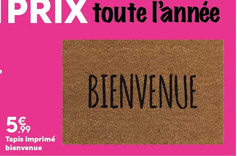 tapis imprimé bienvenue