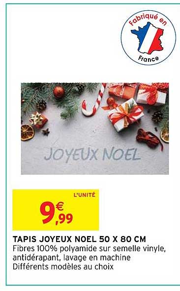 tapis joyeux noël 50 x 80 cm
