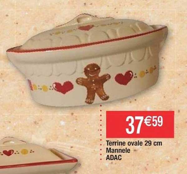 terrine ovale 29 cm mannele adac