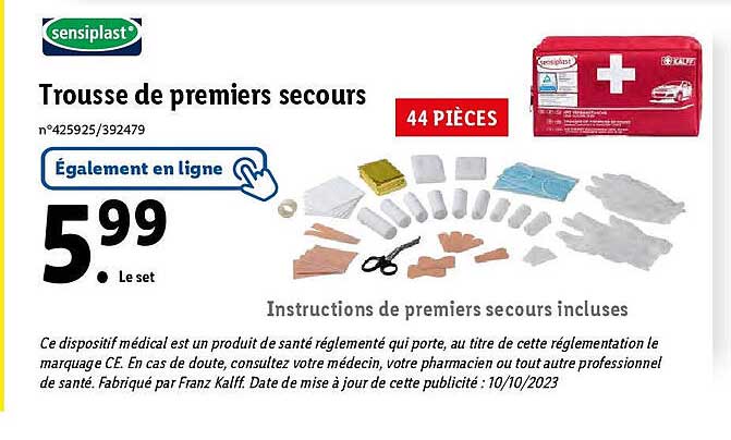 trousse de premiers secours sensiplast