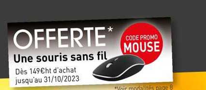 une souris sans fil offerte
