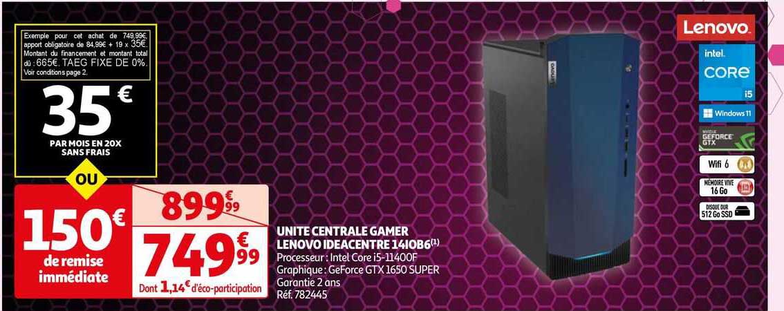 unité centrale gamer lenovo ideacentre 14iob6
