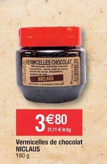 vermicelles de chocolat niclaus