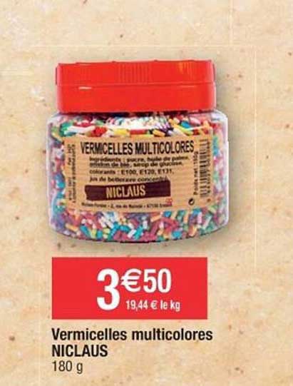 vermicelles multicolores niclaus