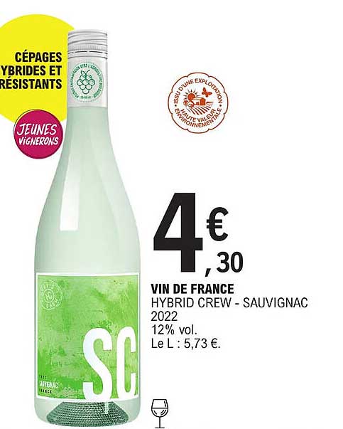vin de france hybrid crew - sauvignac 2022 12% vol.