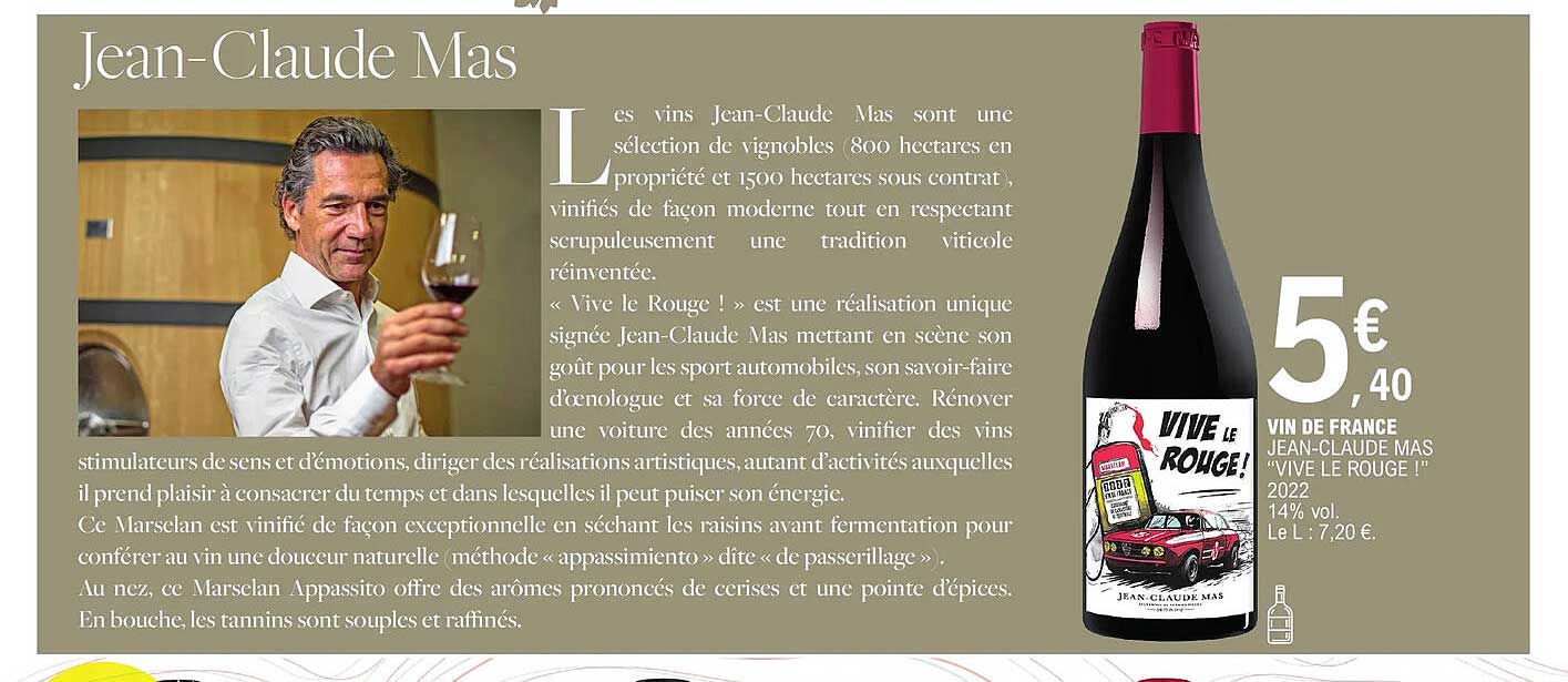 vin de france jean-claude mas "vive le rouge !" 2022