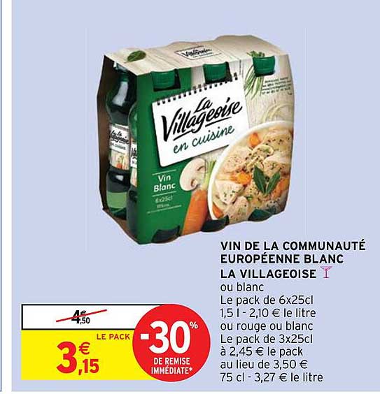 vin de la communauté européenne blanc la villageoise