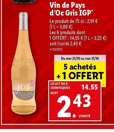 Vin De Pays D'oc Gris Igp