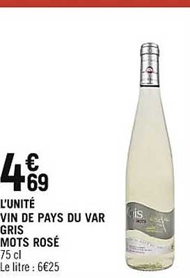 vin de pays du var gris mots rosé