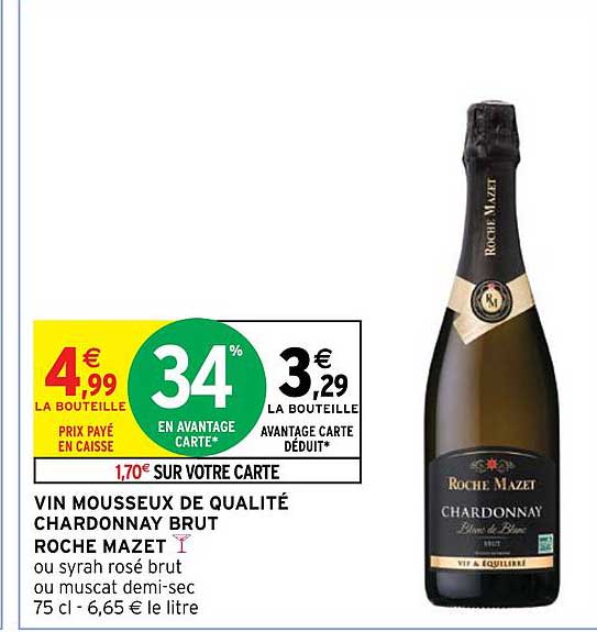 vin mousseux de qualité chardonnay brut roche mazet