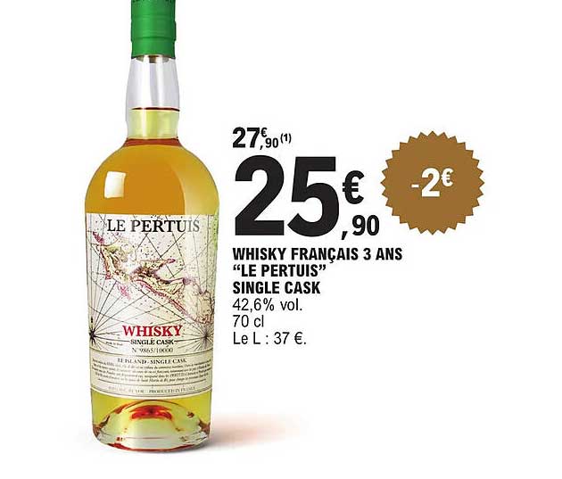 whisky français 3 ans "le pertuis" single cask