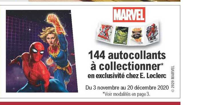 144 Autocollants à Collectionner Marvel