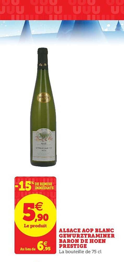 alsace aop blanc gewurztraminer baron de hoen prestige