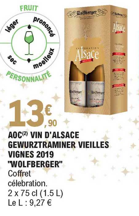Aoc Vin D'alsace Gewurztraminer Vieilles Vignes 2019 "wolfberger"