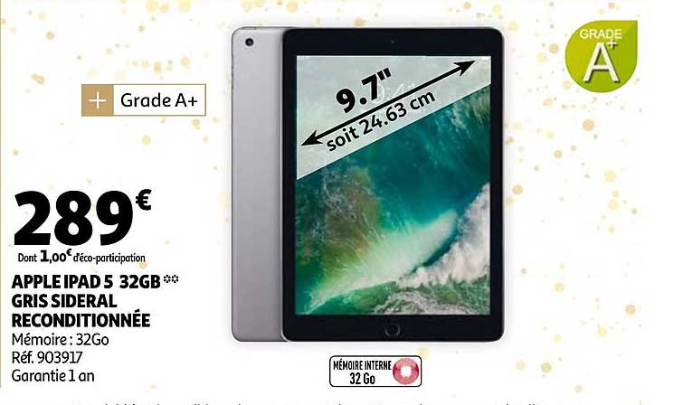 apple ipad 5 32gb gris sideral reconditionnée