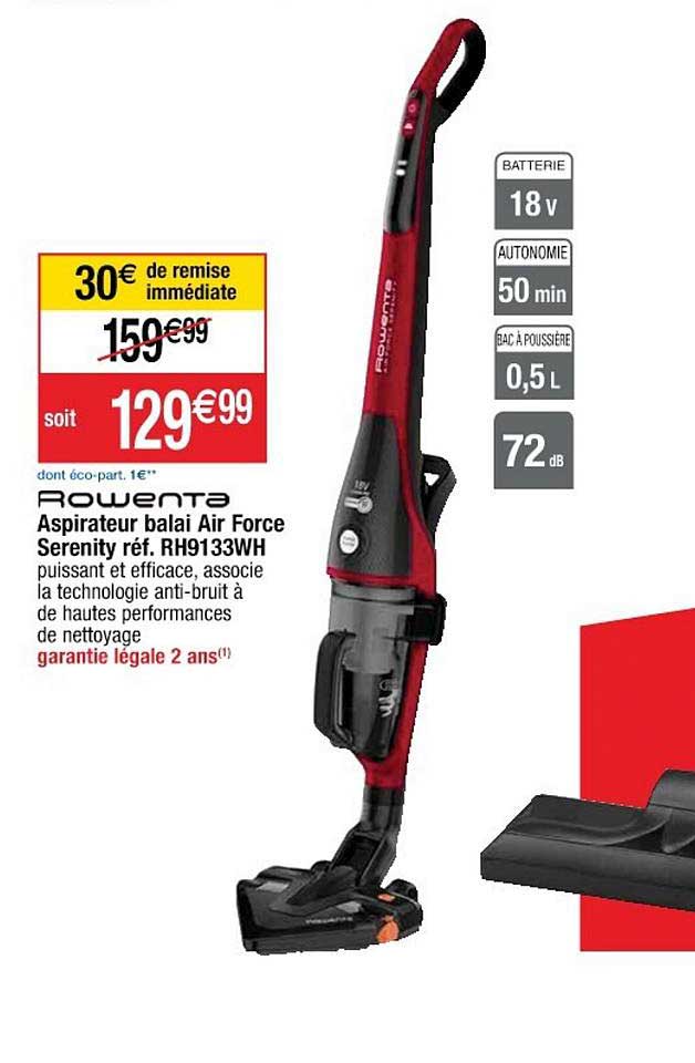aspirateur balai air force serenity rowenta