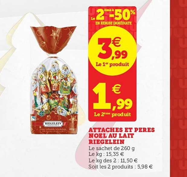 attaches et pères noël au lait riegelein