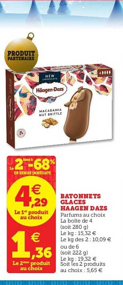 bâtonnets glacés häagen dazs